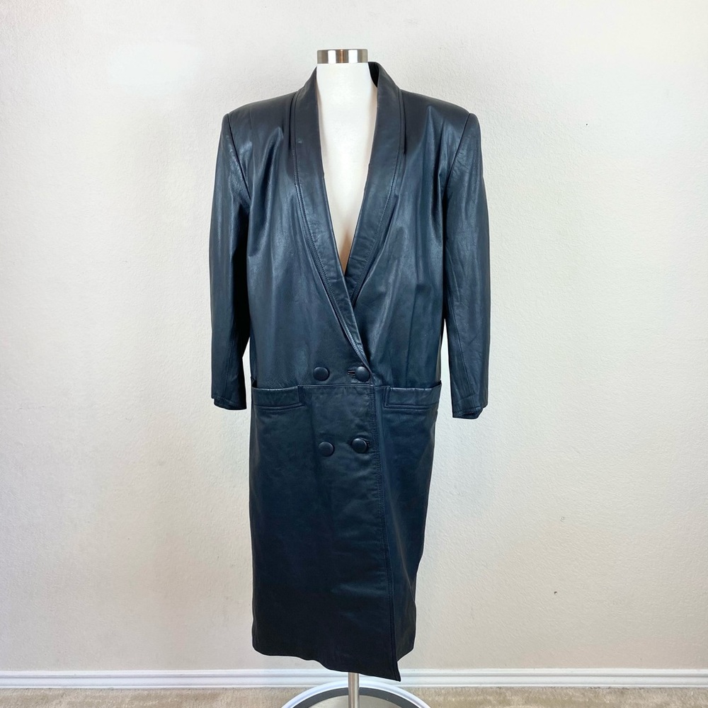 Vintage Global Identity Coat Long Leather